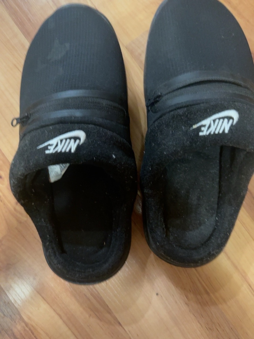Nike Men’s Black Slip-On Loafers with White Logo